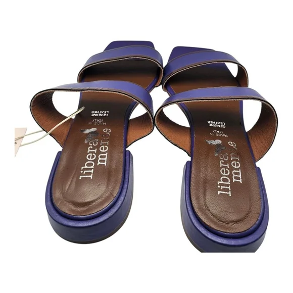 Liberamente Leather Sandals Women's Size 8.5 Purple Tan - Picture 3 of 5